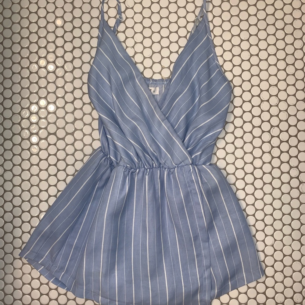 Reverse Brand Blue and White Romper